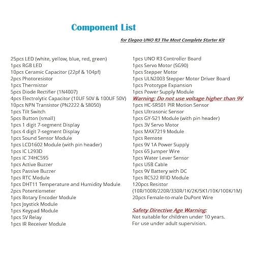 ELEGOO UNO R3 Project Most Complete Starter Kit with Tutorial Compatible with Arduino IDE (200+ Components) thumbnail 7