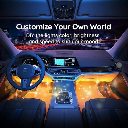 Car LED Strip Light, EJ's SUPER CAR 4pcs 36 LED Multi-Color Car Interior Lights Under Dash Lighting Waterproof Kit with Multi-Mode Change and Wireless Remote Control, Car Charger Included,DC 12V thumbnail 7
