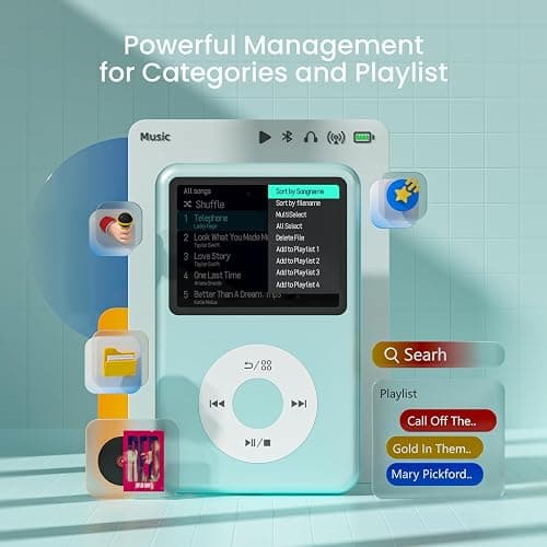 Mp3 Player with Bluetooth Innioasis Y1 Video Digital Music Player HiFi Mini Portable Kids Audiobook Mp3 2025 Nice Gift Choice Theme Upgrade Off-Green thumbnail 2