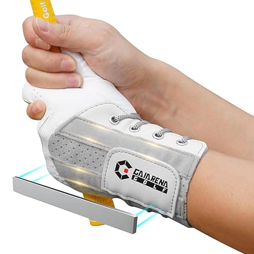 GAIARENA Golf Wrist Brace Wrist Hinge Swing Aid, Efficient Golf Swing Training Equipment to Correct Wrist’s Angle & Develop Muscle Memory for Beginner Golfers - Gray [Right Handed Golfers] - Medium