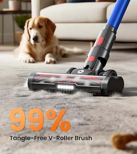 NADALY Cordless Vacuum Cleaner, 550W 45Kpa 65Mins Vacuum Cleaners for Home, Stick Vacuum with LED Display, Anti-Tangle, Self-Standing, 8-in-1 Lightweight Vacuum for Hardwood Floor/Carpet/Pet Hair thumbnail 5