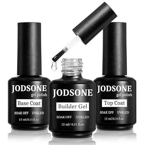 JODSONE 15ML Base Coat Top Coat and Builder Gel 3 PCS Gel Polish for Salon and Home Use - Image 1