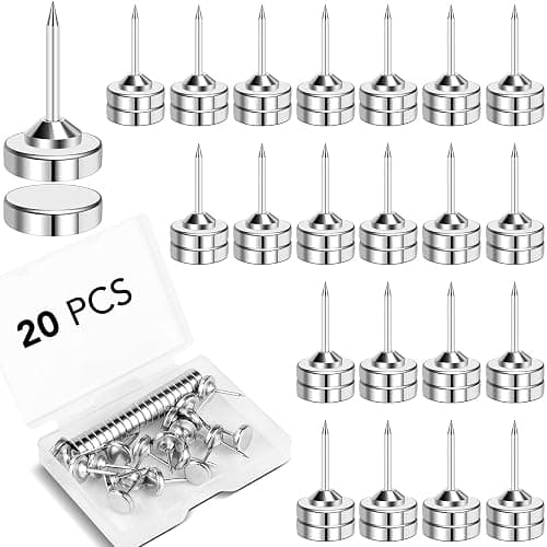 E BAVITE Magnetic Push Pins, 20 Sets Magnet Thumbtack for Wall Bulletin Board Strong Decorative Pushpins Clip for Map Picture Hanging Kit Poster Holder - Image 1