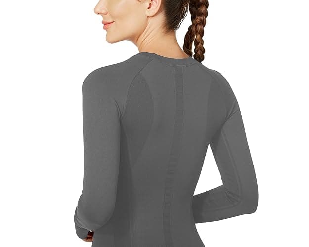 MathCat Long Sleeve Workout Tops for Women, Seamless Yoga Running Tops Breathable Athletic Shirts 3 Pack XS-XL thumbnail 4