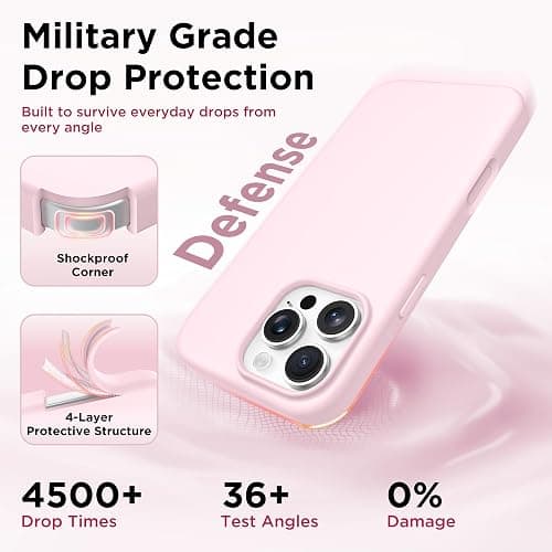 GOLBINBOX Magnetic for iPhone 16 Pro Case, Silicone Cover, Calke Pink | Compatible with MagSafe, Comfortable Grip, Soft Anti-Scratch Microfiber Lining, Slim Shockproof Protective Phone Case 6.3" thumbnail 6