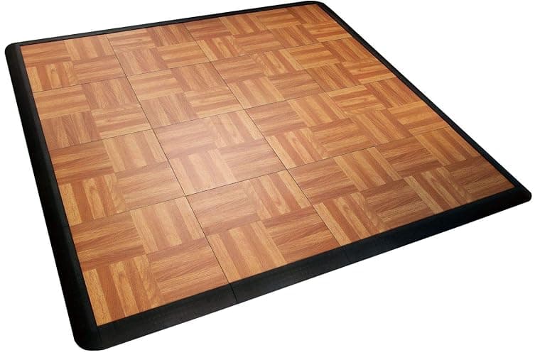 Big Floors 4X4OAKFLOOR Interlocking Lightweight Plastic Modular Dance Floor Kit (4' x 4'), Oak, 32 Piece thumbnail 2