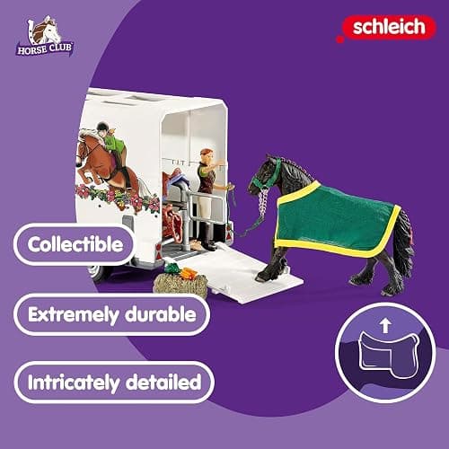Schleich Horse Club — 38-Piece Toy Horse Trailer and Truck Playset with Horse, Rider Action Figure and Accessories, Detailed Animal Toys for Kids Ages 5+ thumbnail 3