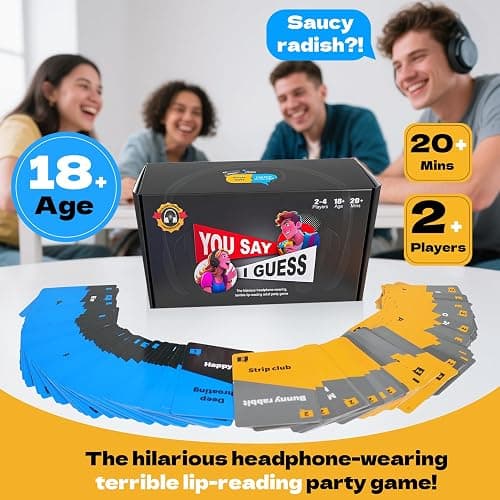 ATG You SAY I Speculation - 2026 New Sorry Board Game Lip Reading Party Fun Games for Adults, The Headphone Challenge TikTok Popular Card Game for 18+ Years Old (2+ Players) thumbnail 2