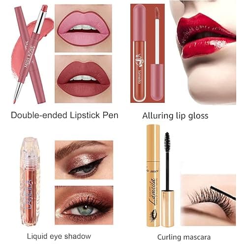 AOLIKOKO All in One Makeup Kit for Women - Full Professional Kit With Pressed Powder, Blush, Eyeliner, Eyeshadow, Mascara, Lip Gloss and Lipstick (Pink) - Set 3 thumbnail 3