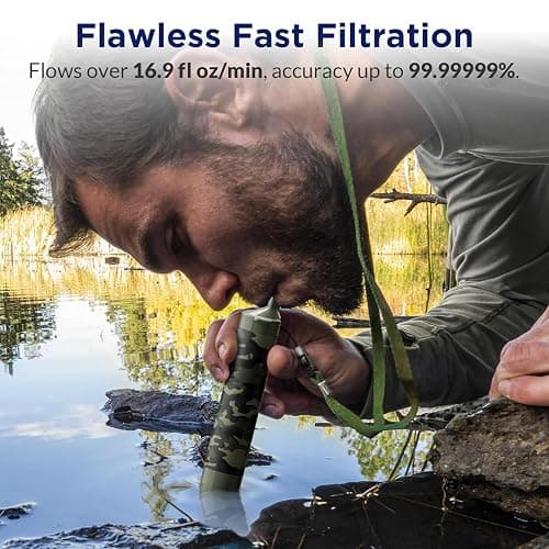 Membrane Solutions Personal Water Filter Straw S1 | NSF/ANSI 42 372 401 Certified, 1320 Gal Capacity, 0.1 Micron, Fits 28mm Bottle, BPA-Free, Survival Emergency Hiking Camping thumbnail 3