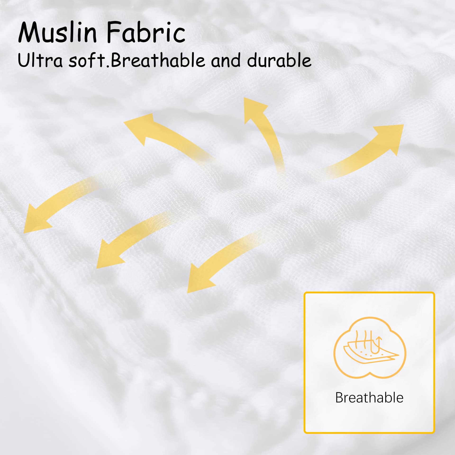Lovely Care 12 Pack Muslin Burp Cloths 100% Cotton Muslin Cloths Large 20''x10'' Extra Soft and Absorbent Baby Burping Cloth - White thumbnail 7