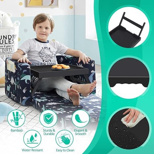 Artmeer Bed Tray Table with Folding Legs,Bamboo Breakfast in Bed for TV Table, Laptop Computer Tray,Eating,Snack Tray(Black) thumbnail 4