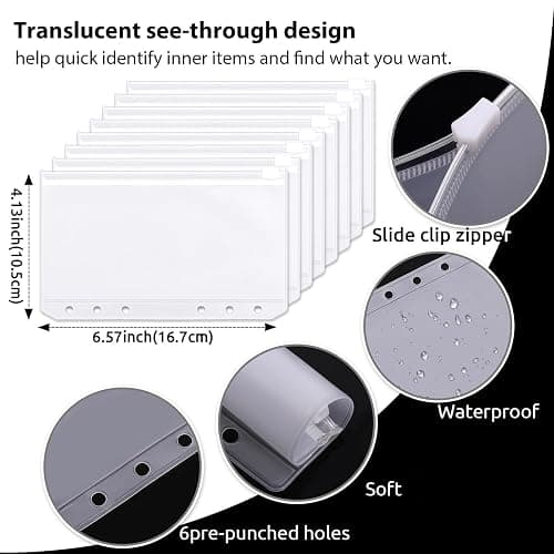 SKYDUE Budget Binder, Money Saving Binder with Zipper Envelopes, Cash Envelopes and Expense Budget Sheets for Budgeting thumbnail 5