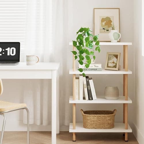 Mkono Fake Hanging Plants with Ceramic Pot, 25" Artificial Plants for Home Decor Indoor Faux Green Leaf Plant with Modern White Planter for Desk Shelf Bathroom Decoration (Pothos) (Green) thumbnail 7