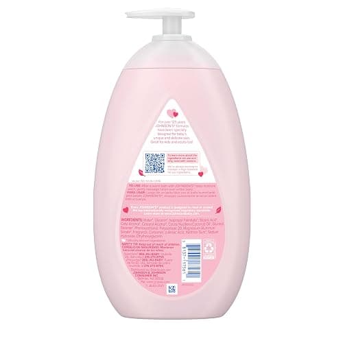 Johnson's Moisturizing Mild Pink Baby Lotion with Coconut Oil for Delicate Baby Skin, Paraben-, Phthalate- & Dye-Free, Hypoallergenic & Dermatologist-Tested, Baby Skin Care, 27.1 Fl. Oz - 27.1 Fl Oz (Pack of 1) thumbnail 4