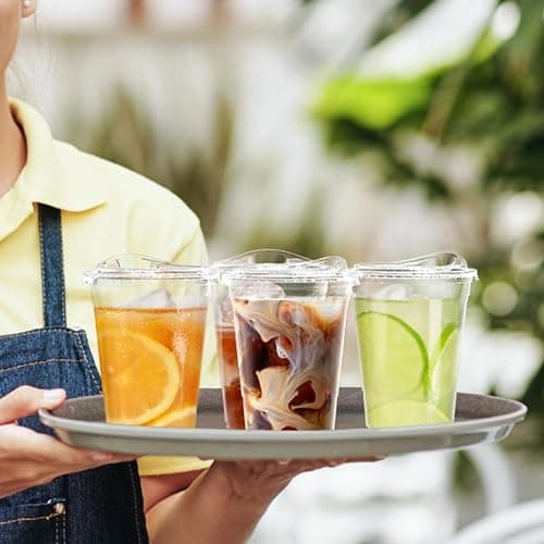 Dealusy 100 Pack - 16 oz Clear Plastic Cups with Lids, Sturdy & Food Safe Iced Coffee Cups with lids, Disposable Plastic Smoothie Cups for Cold Drinks, Sip Lids thumbnail 7