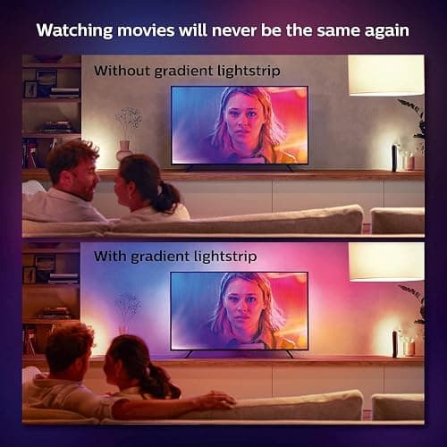 Philips Hue Gradient Lightstrip for 55 Inch TVs, Sync with Media and Gaming, LED Entertainment Smart Lighting with Voice Control, Gaming Light Compatible with Alexa, Google Assistant thumbnail 3