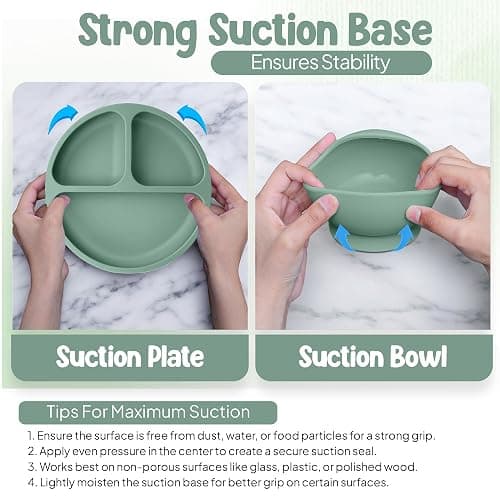 O'doe™ Baby Weaning Set – 15 Pcs Silicone Baby Feeding Set with Suction Plate, Bowl, Bib, Sippy Cup, Fruit Feeder & Freezer Tray – Baby Plates and Bowls Set for 3M+ | BPA-Free Baby Dishes & Utensils thumbnail 5