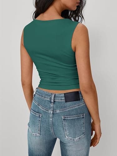 Trendy Queen Women Going Out Summer Tank Tops Spring Casual Basic Cute 2025 Sleeveless Shirt Vacation Fashion Outfit Clothes thumbnail 4
