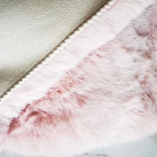 Ghouse Ultra Soft Faux Rabbit Fur Rug 2x3, Machine Washable Area Rugs for Bedroom Fluffy Rugs for Living Room, no-Shedding Carpet Sheepskin Rug Pink thumbnail 7
