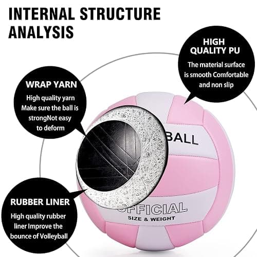 EVZOM Super Soft Volleyball Beach Volleyball Official Size 5 for Outdoor/Indoor/Pool/Gym/Training Premium Volleyballs Equipment Durability Stability Sports Ball thumbnail 5