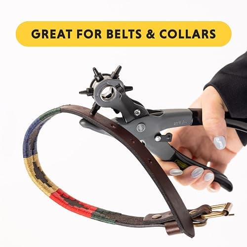 General Tools Leather Hole Punch Tool - 6 Multi-Hole Sizes for Leather, Rubber, & Plastic - Hobbies & Crafts 8.5 inches thumbnail 2