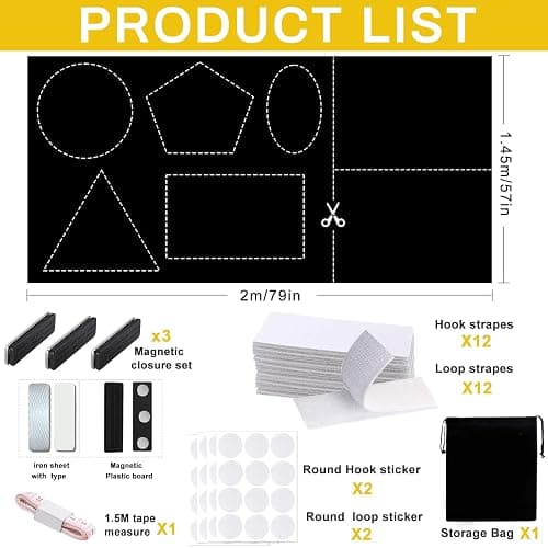 100% Blackout Shades Curtains for Bedroom 57x 79Inch,No Drill,Portable,DIY Cut,Removable,Black Out Blinds Window Cover for Baby Nursery,RV,Media Room,Hook Loop Tape Straps Stickers,Magnetic Clips thumbnail 2