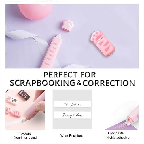 BITOSEE 9Pcs Cute School Supplies, Cute Stationery,Includs Pencil Sharpener,Eraser, Correction Tape,Sticky Notes, Ruler, Scissors,Utility Knife, for Cute Office Supplies thumbnail 3