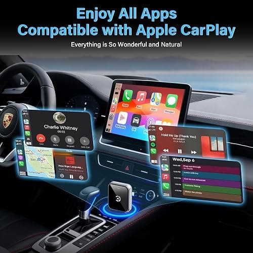 Mini Wireless CarPlay Adapter, 2025 Upgraded iPhone Mini Size Car Play Connect, Black Mirror Wireless and Bluetooth CarPlay Adaptor, Plug&Play, No Delay & Stable Connection, for iPhone thumbnail 4