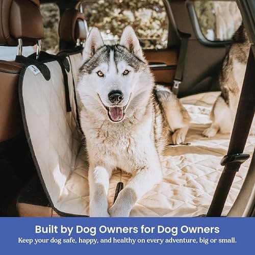 4Knines Split Cargo Liner for SUV – For Dogs & Pets, Heavy-Duty, Waterproof Trunk Mat & Cargo Cover – Fits 60/40 Split Bench & Armrest Pass-Through – Machine Washable, Non-Slip, Durable (Large, Beige) thumbnail 4