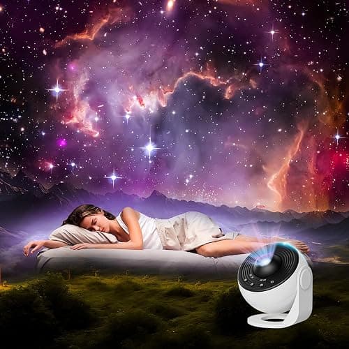Planetarium Projector Pro for Bedroom, 13 in 1 Star Projector Galaxy Light, Ceiling Night Light Milky Way Mood Lighting with Timer, LED Space Galaxy Lamp Bedroom Room Decor for Adults Kids - White thumbnail 8