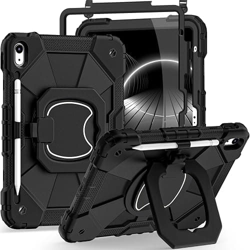 Auizotl Case for iPad (A16) 11th/10th Generation 2025/2022,360° Rotating Stand iPad Case 10th Generation with Screen Protector Pencil Holder,Heavy Duty Shockproof i Pad 11.0/10.9 Inch Cover,Black - Image 1