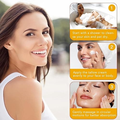 Beef Tallow for Skin, Beef Tallow for Face, Hydrating Tallow Balm with Raw Honey and Beeswax, Grass-Fed Beef Tallow & Raw Wild Honey Blend, Body & Face Moisturizer, Natural Formula, Light Scent thumbnail 8