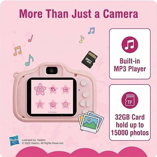 My Little Pony Kids Camera, Pinkie Pie Toddler Digital Selfie Camera for Girls Ages 3-9, 2.0" Eye-Protection IPS Screen, 1080P Video, MP3 Player, MLP Theme Stickers & Lanyard, Ideal Birthday Toy Gift thumbnail 4