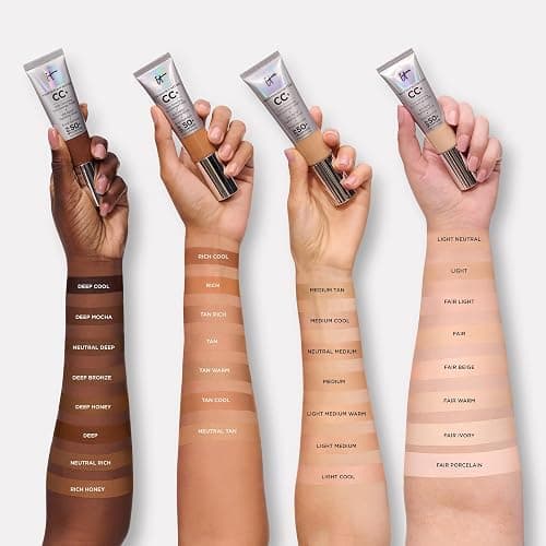 IT Cosmetics CC+ Cream - Natural Full Coverage Foundation With SPF 50+, Color Corrector & Anti-Aging Hydrating Serum, Hyaluronic Acid + Peptides, Lightweight Up To 24H Wear, All Skin Types- 1.08 fl oz thumbnail 5