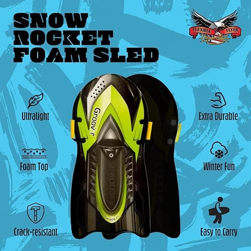 Flexible Flyer Snow Rocket Premium Foam Sled for Kids and Adults - 42" Snow Sled, 1 or 2 Person Winter Toboggan Slider with Handles, Extremely Lightweight, For Ages 5 & Up thumbnail 7
