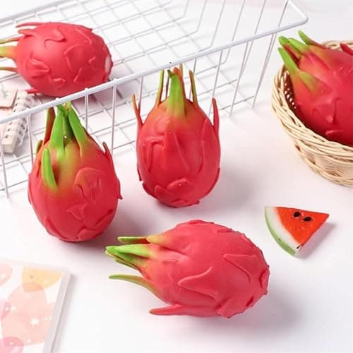 Dragon Fruit Squishy, Giant Dragonfruit Squishy Jumbo for Adults, Big Fruit Realistic Squeeze Slow Rising, Rebounding Sensory, Stress Relief Fidget Balls Creative Home Decor (Mix*4) thumbnail 7