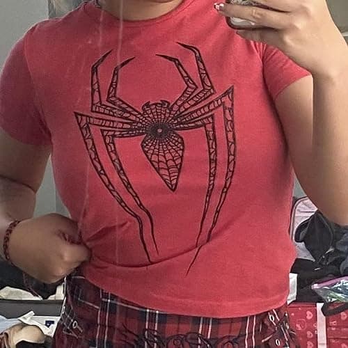 Sipder Print T Shirts for Women Short Sleeve Shirts Summer Tops Casual for Women 2024 thumbnail 2