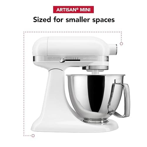 KitchenAid Artisan Mini 3.5 Quart Tilt-Head Stand Mixer - KSM3316X - White thumbnail 8