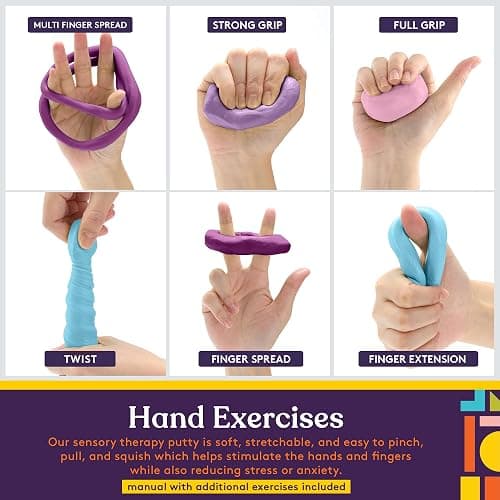 Special Supplies Therapy Putty for Kids and Adults - Resistive Hand Exercise Stress Relief Therapy Putty Kit, Set of 4 Strengths, Three Ounces of Each Putty thumbnail 3