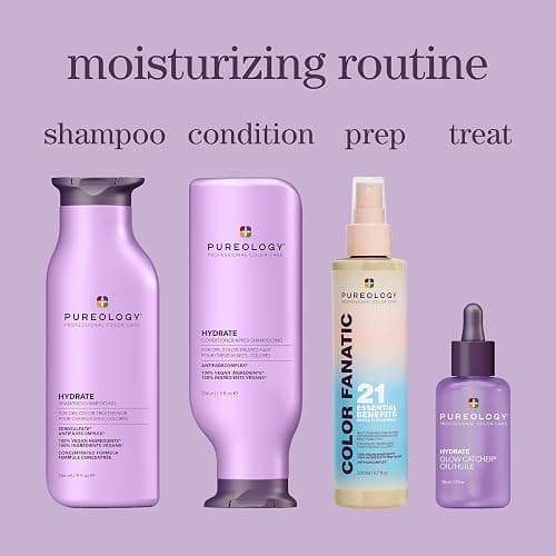 Pureology Hydrate Shampoo - For Dry or Color Treated Hair, Moisturizing Shampoo For Hydration & Softness, With Rose Extract & Green Tea, Vegan & Sulfate-Free thumbnail 6