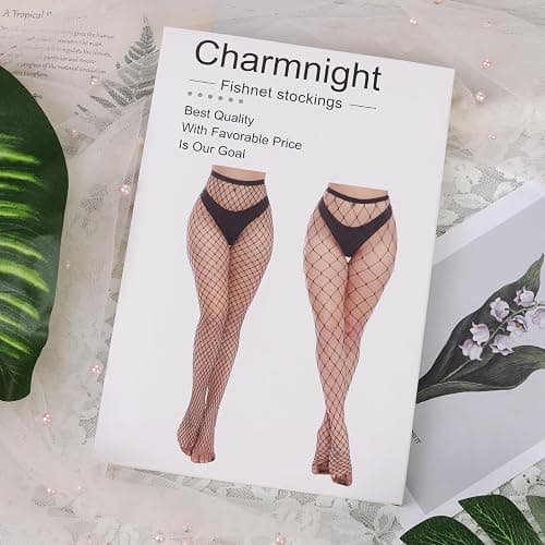 Charmnight Womens High Waist Tights Fishnet Stockings Thigh High Pantyhose thumbnail 6