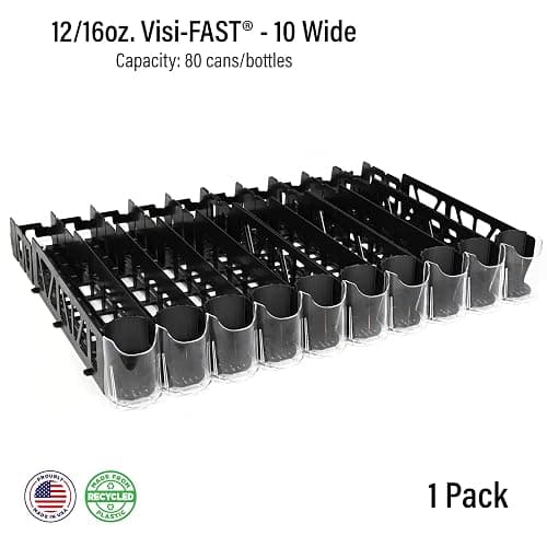 Visi-FAST Spring Push Drink Dispenser, Refrigerator Organizers and Storage for 12/16 oz Beverages, Bottles, and Cans, Drink Dispenser for Fridge, Commercial and Home, (Pack of 1) - 1 thumbnail 8