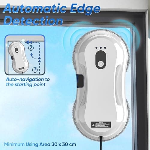Lifellery Fensterputzroboter 5600Pa, Fensterputzroboter mit Sprühfunktion, Fensterreiniger Roboter mit Fernbedienung, 3 Reinigungswege, Intelligente Navigation und Kantenerkennungssystem thumbnail 6