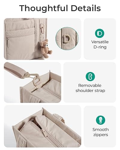 BAGSMART Small Tote Bag for Women, Crossbody Bag with Zipper, Crush Bow Purses for Travel Work College thumbnail 6
