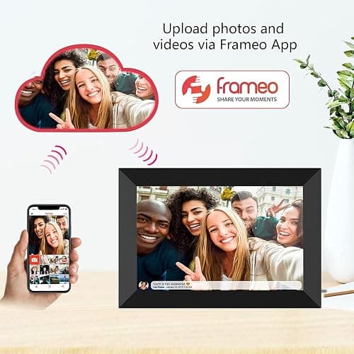 YENOCK FRAMEO Digital Photo Frame WiFi 10.1 Inch HD IPS LCD Touch Screen, 32GB Memory, Auto-Rotate, Wall-Mountable, Easy Setup to Share Photos & Videos via Free App from Anywhere thumbnail 4
