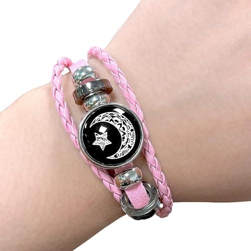 Sun and Moon Bracelets for Couples, Matching Black and Pink Adjustable Set, Couples Jewelry Gift for Him and Her thumbnail 5