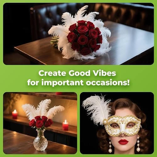Piokio 10 pcs White Ostrich Feathers 14-16 inch(35-40 cm) Bulk for Wedding Party Centerpieces, Gatsby Decorations thumbnail 4