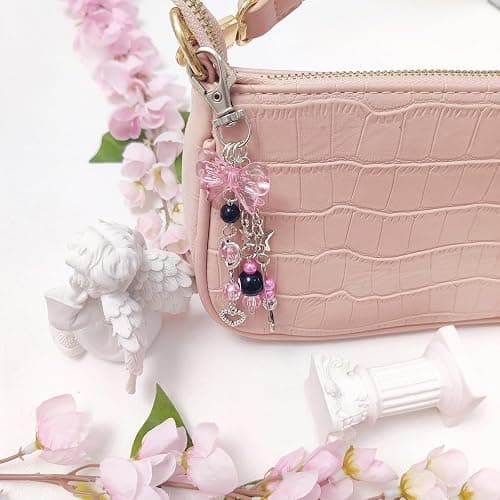 cioatu Y2K Aesthetic Keychains for Women Cute Flowers Star Cake Jellyfish Keychins Charms Kawaii Bag Purse Decor thumbnail 6