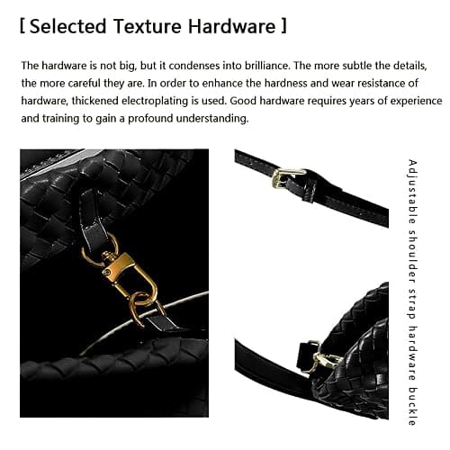 JINMANXUE Women Boston Bag, Woven Hobo Tote Handbag and Purses, Female Satchel Messenger Bags, Fashion Shoulder Crossbody Bag thumbnail 6